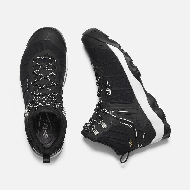 Keen Venture Mid Waterproof Wanderstiefel Herren DE-67430 Black/Star White - Keen Herrenschuhe Schwa